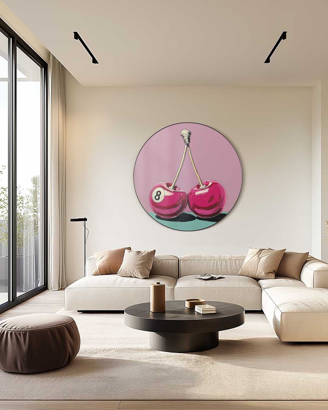 Speelse Kersen Muurcirkel-WallArtistic
