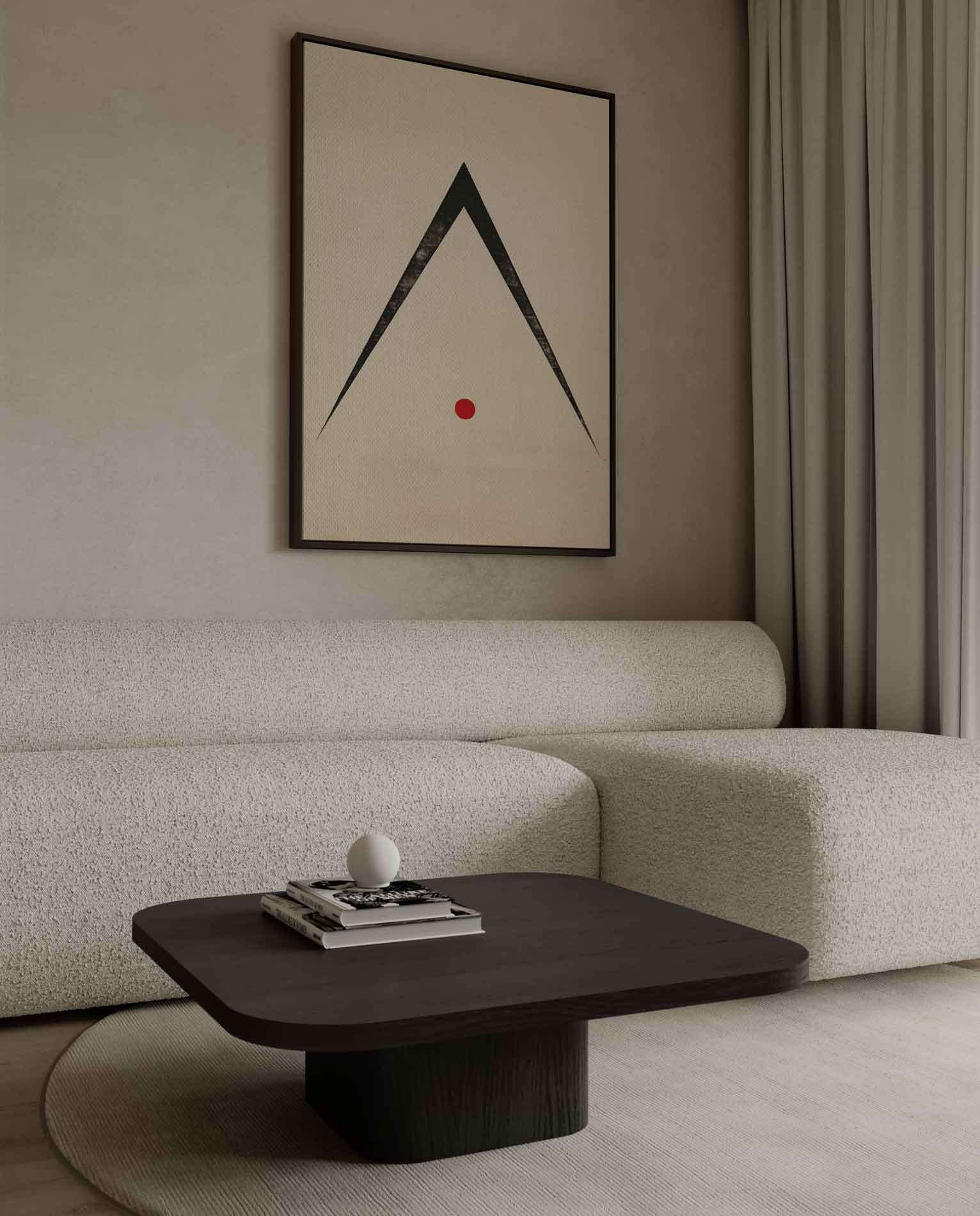 Minimalistisch Abstract Driehoek en Cirkel Kunstwerk-canvas-dibond-plexiglas-wanddecoratie-WallArtistic