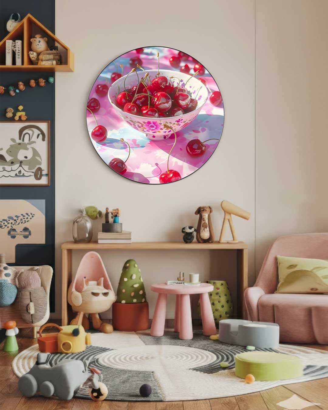 Zomerse Kersen Muurcirkel-WallArtistic