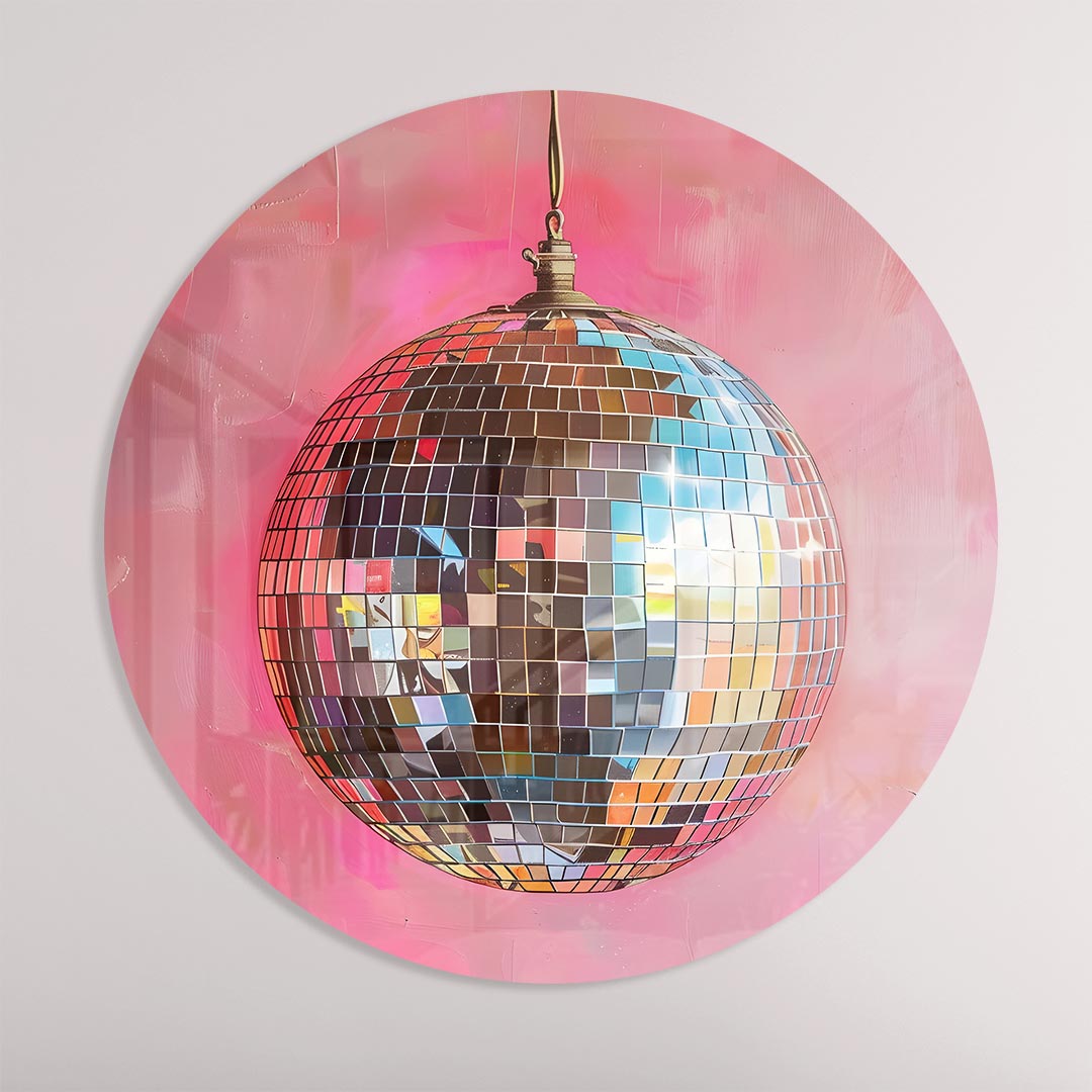 Sprankelende Disco Muurcirkel-WallArtistic