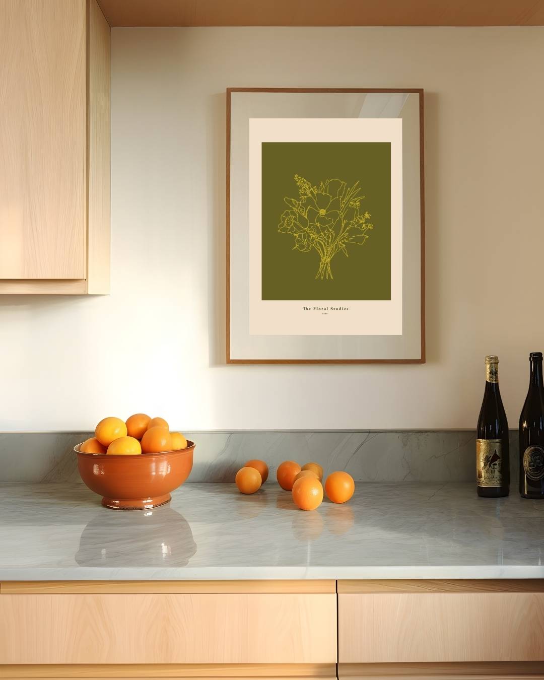 Groene bloemenstudie Poster