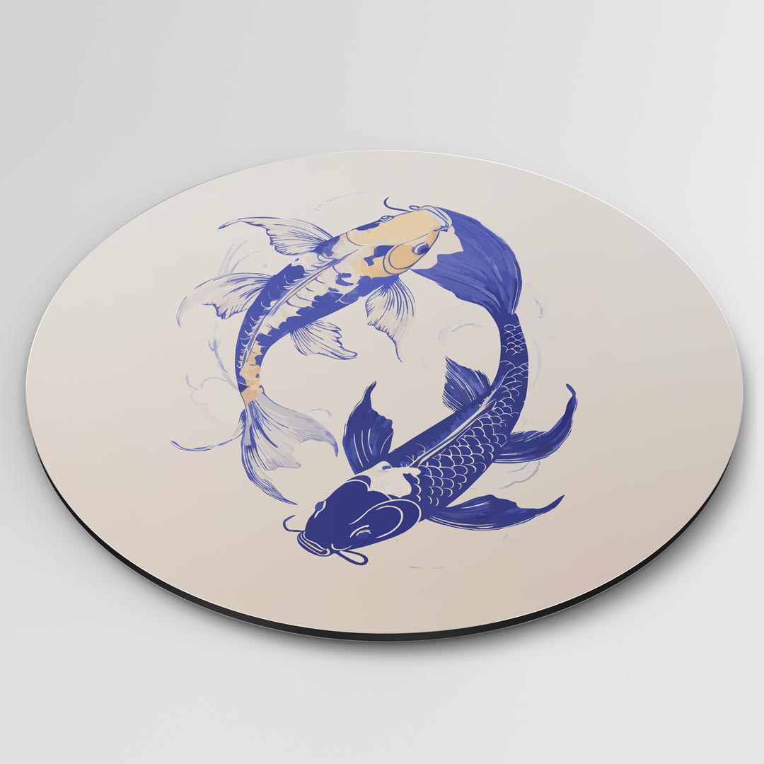 Koi Vissen Yin Yang Muurcirkel-WallArtistic