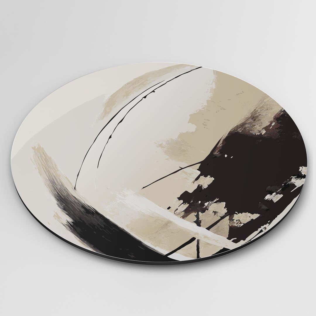 Abstracte Muurcirkel Beige-WallArtistic