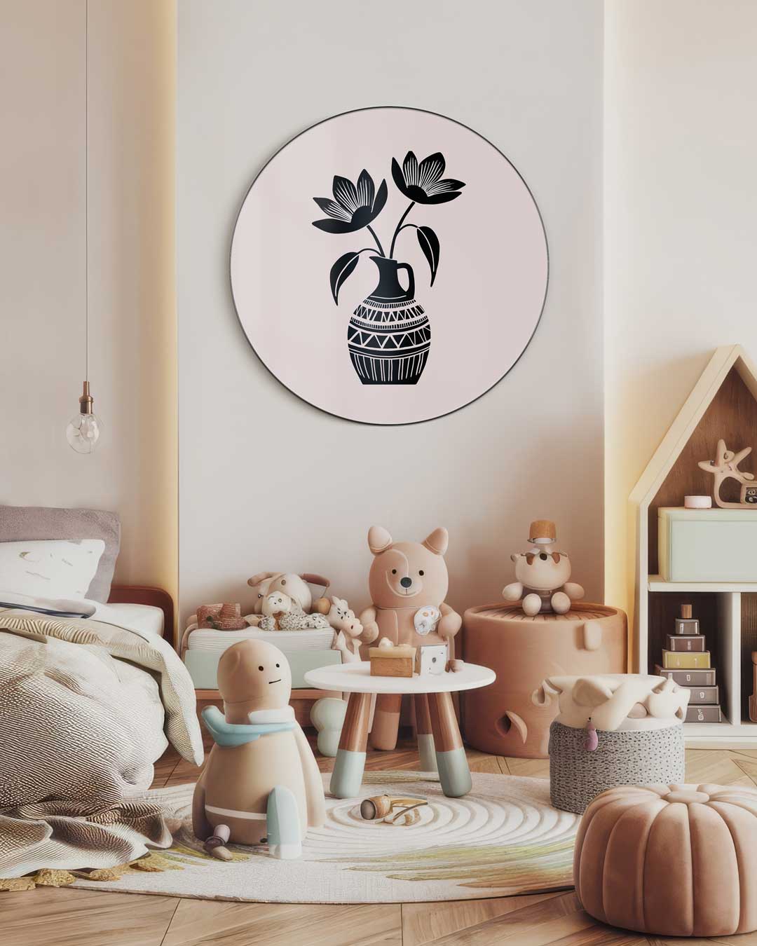 Elegant Florale Muurcirkel-WallArtistic