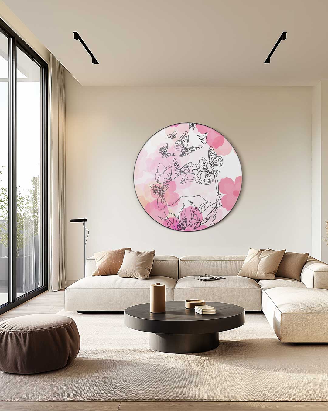 Vlinderbloemen Muurcirkel-WallArtistic