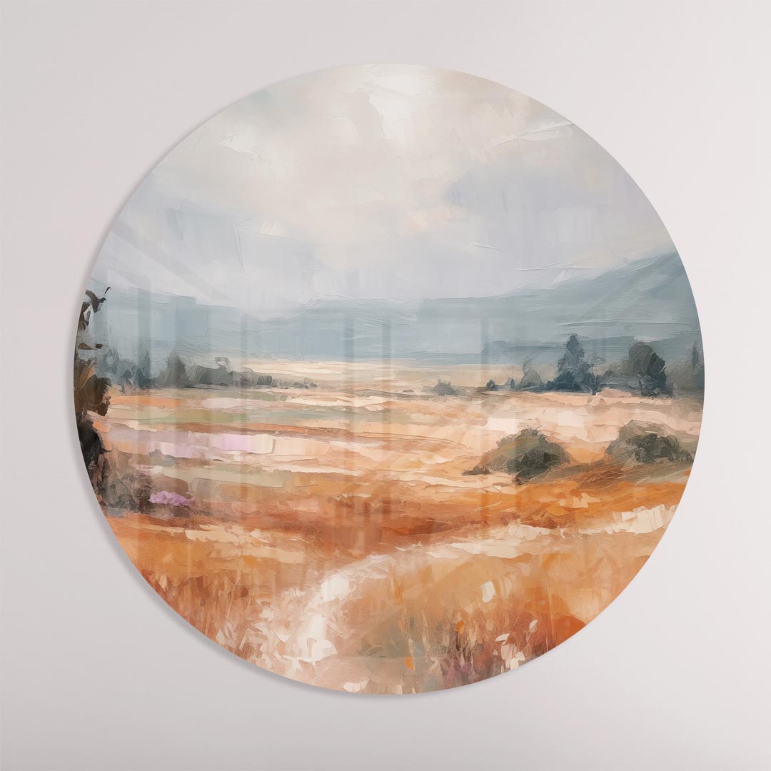 Rustieke Landschap Muurcirkel-WallArtistic