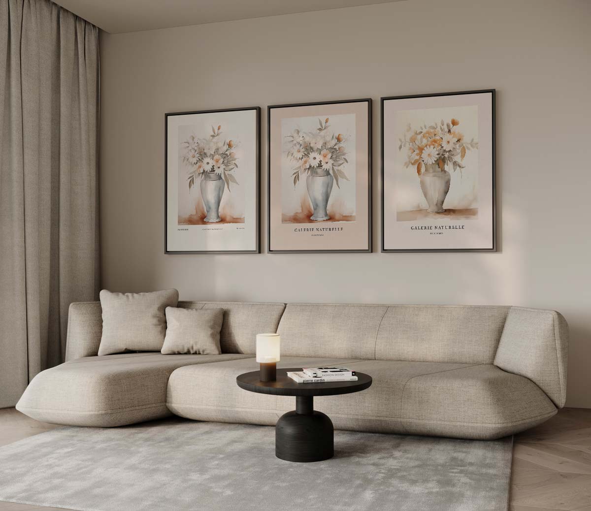 Botanische vazen in vintage stijl Kunstwerk-canvas-dibond-plexiglas-wanddecoratie-WallArtistic