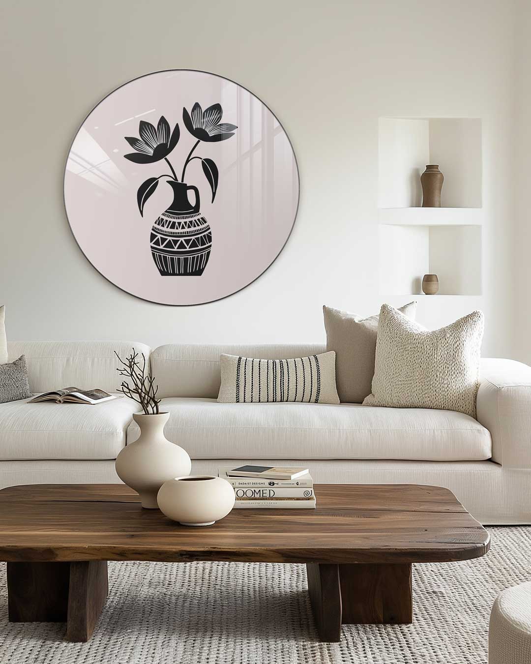 Elegant Florale Muurcirkel-WallArtistic