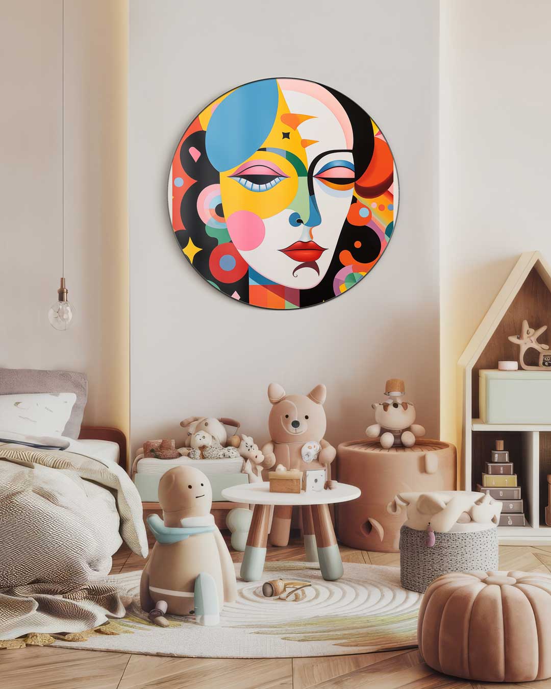 Vrolijke Geometric Muurcirkel-WallArtistic