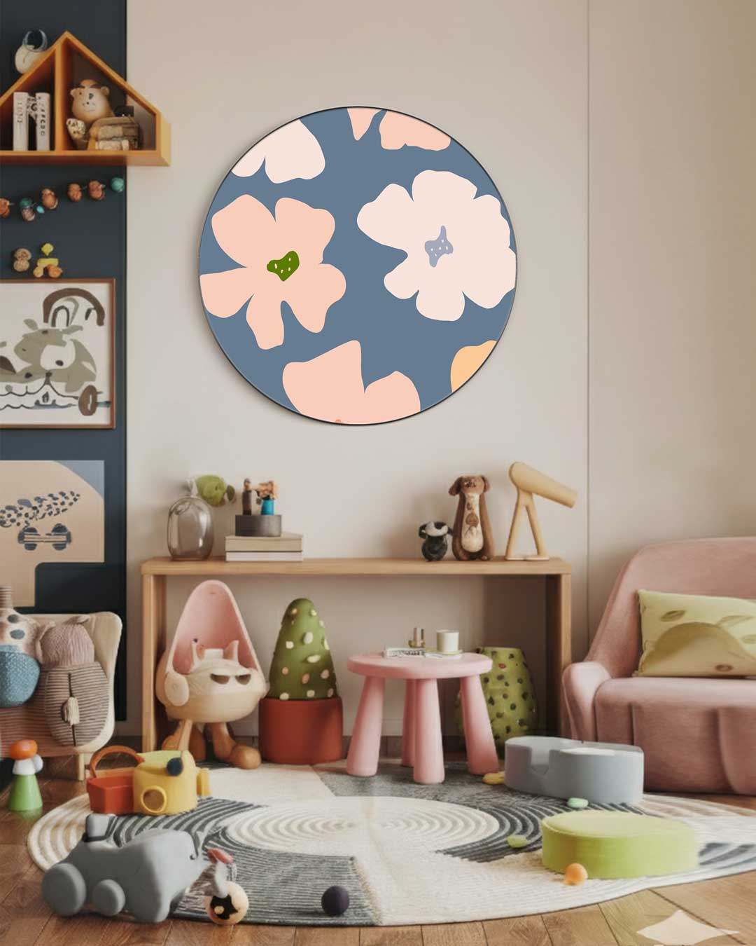 Bloemrijke muurcirkel-WallArtistic