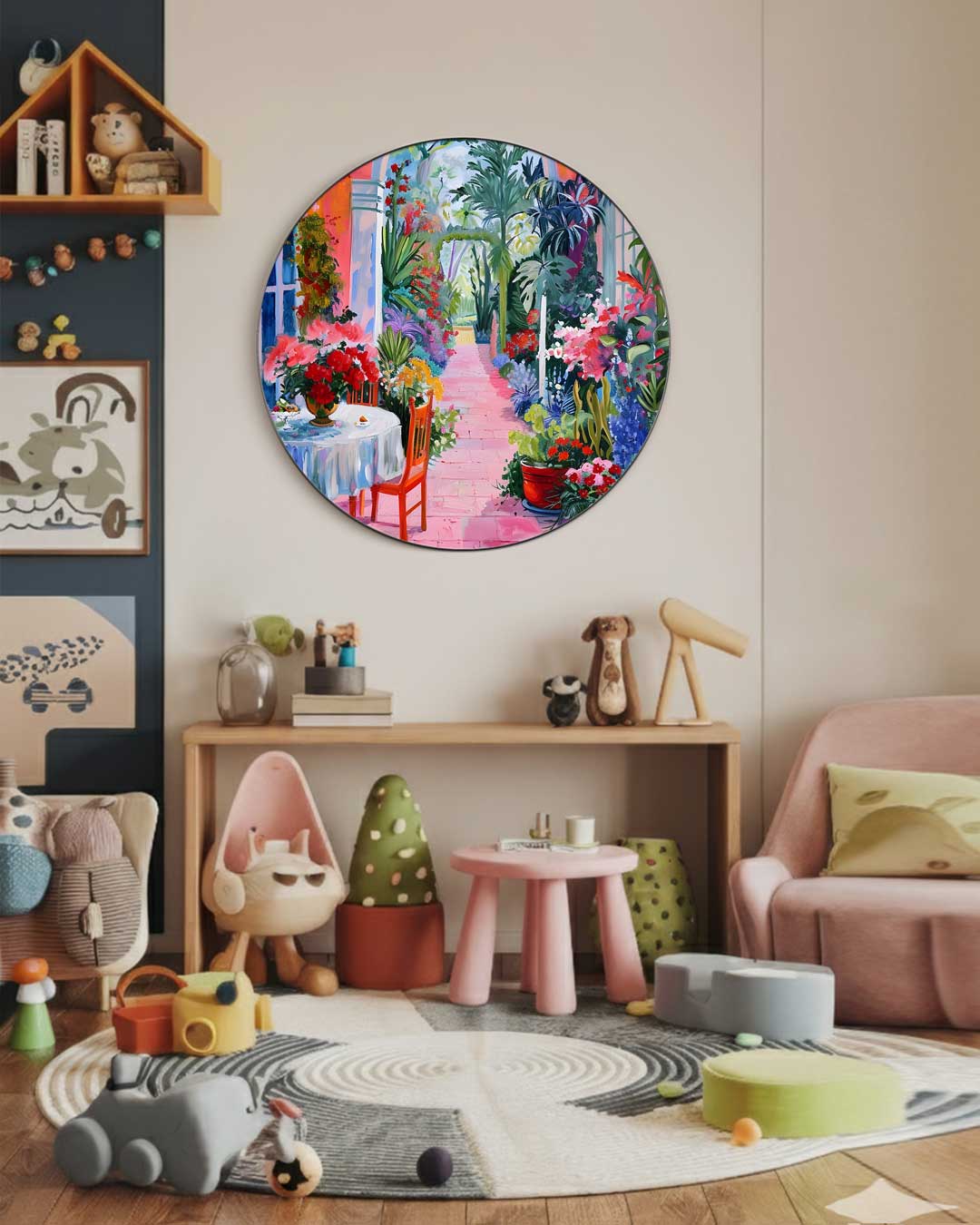 Dromerige Tuin Wandcirkel Muurcirkel-WallArtistic
