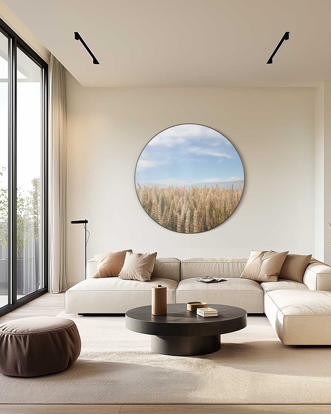 Natuurlijke Tarwevelden Muurcirkel-WallArtistic