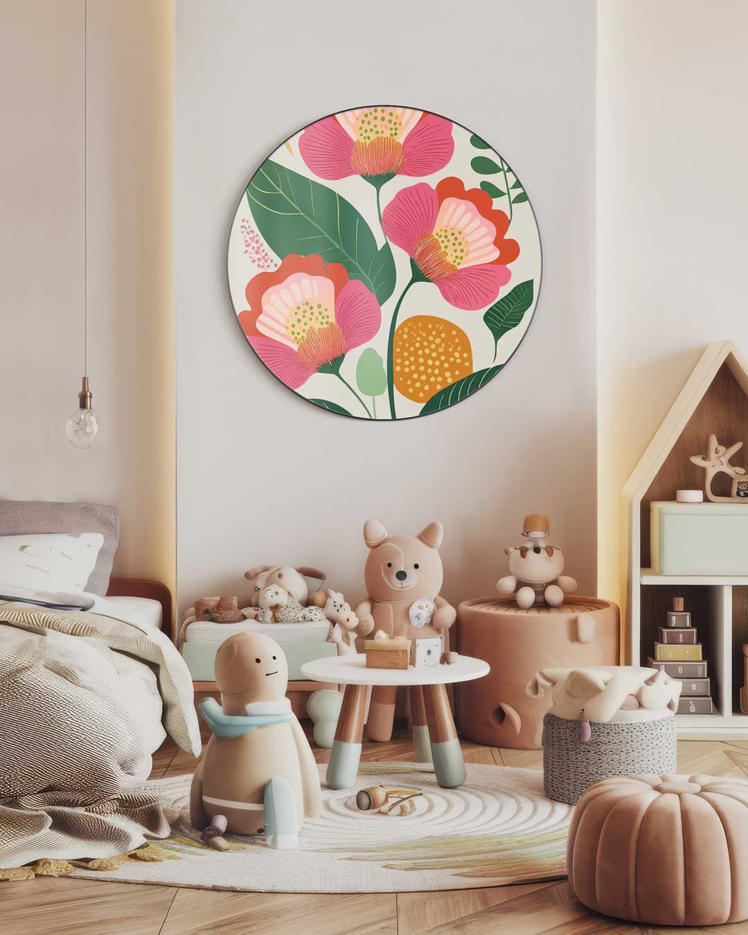 Bloemrijke Muurcirkel-WallArtistic