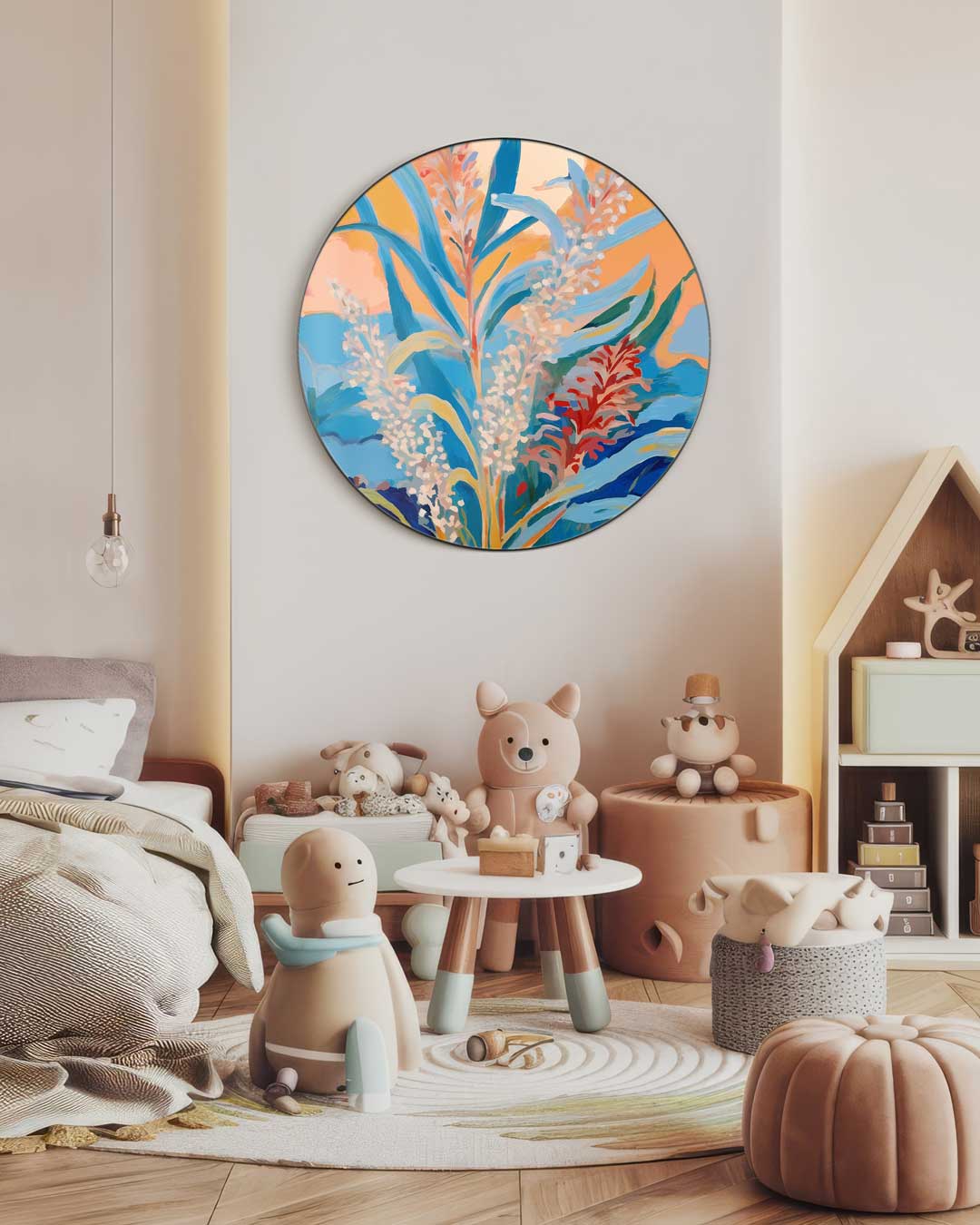 Zonnige Bloemen Muurcirkel-WallArtistic