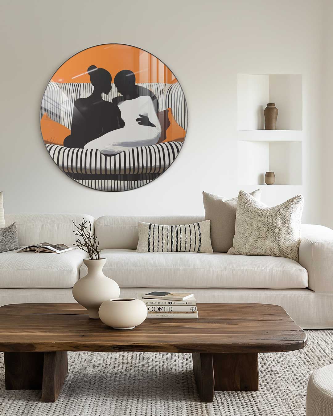 Stijlvolle Silhouetten Muurcirkel-WallArtistic