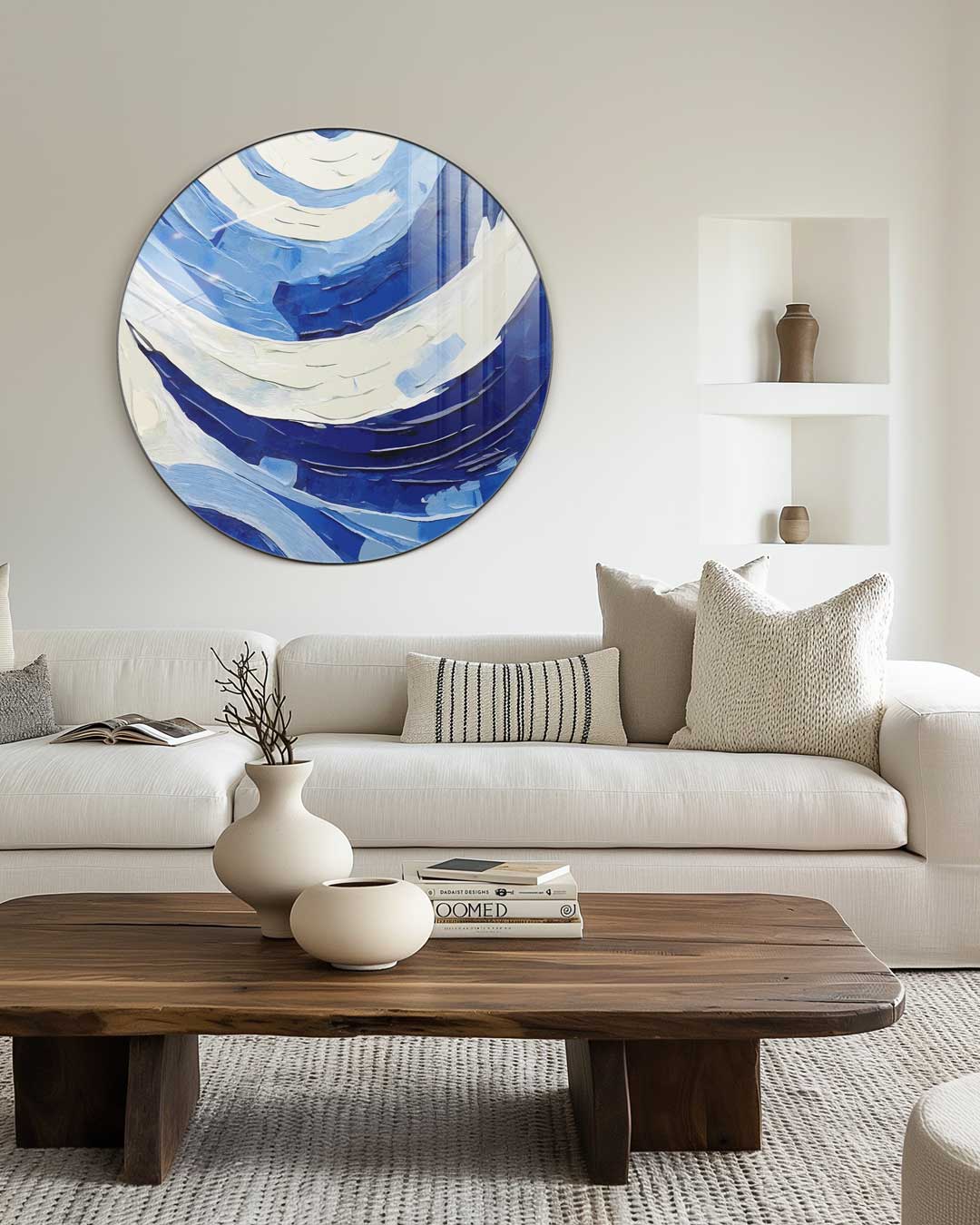 Draaikolk Blauw Muurcirkel-WallArtistic