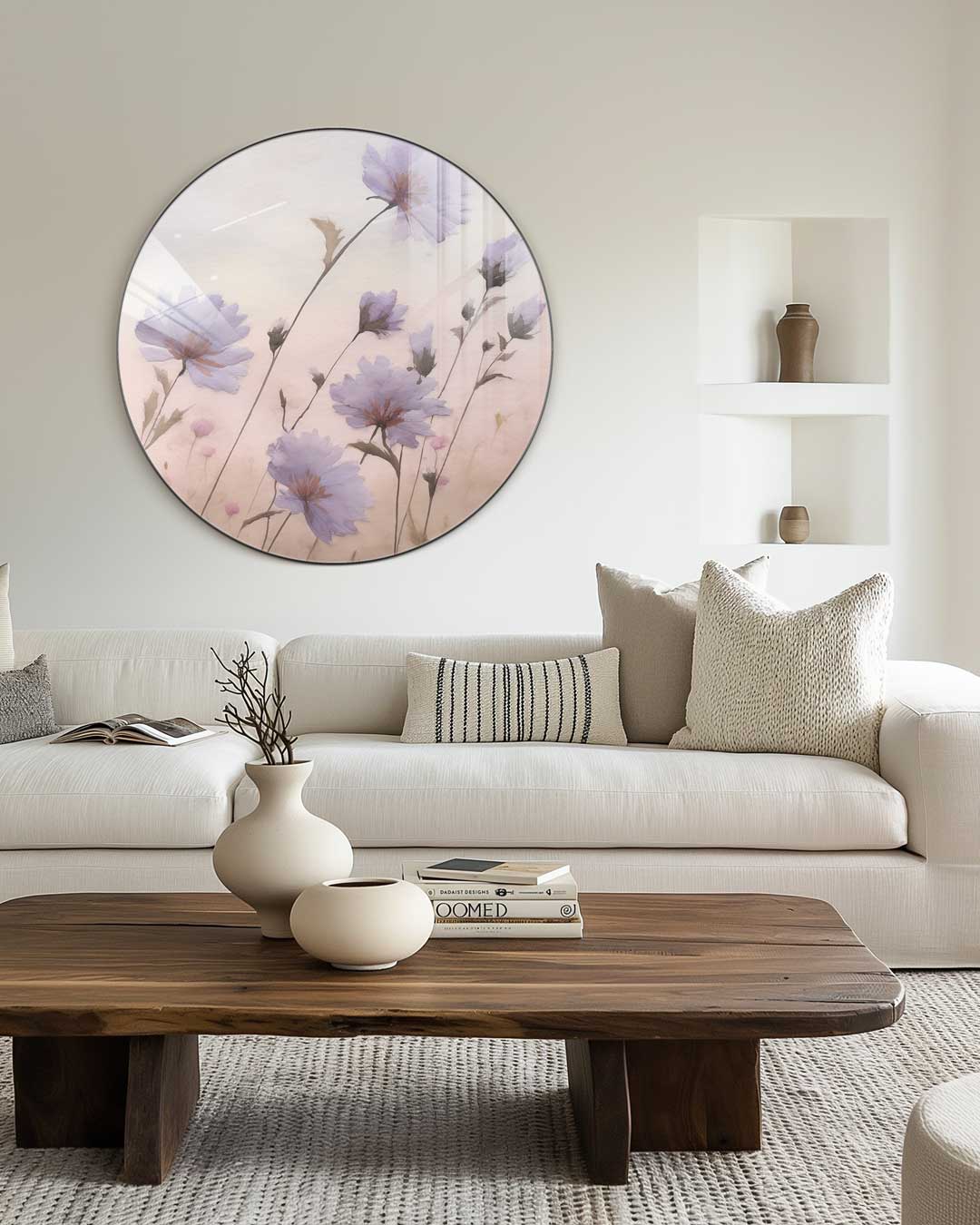 Zachte Bloemen Muurcirkel-WallArtistic