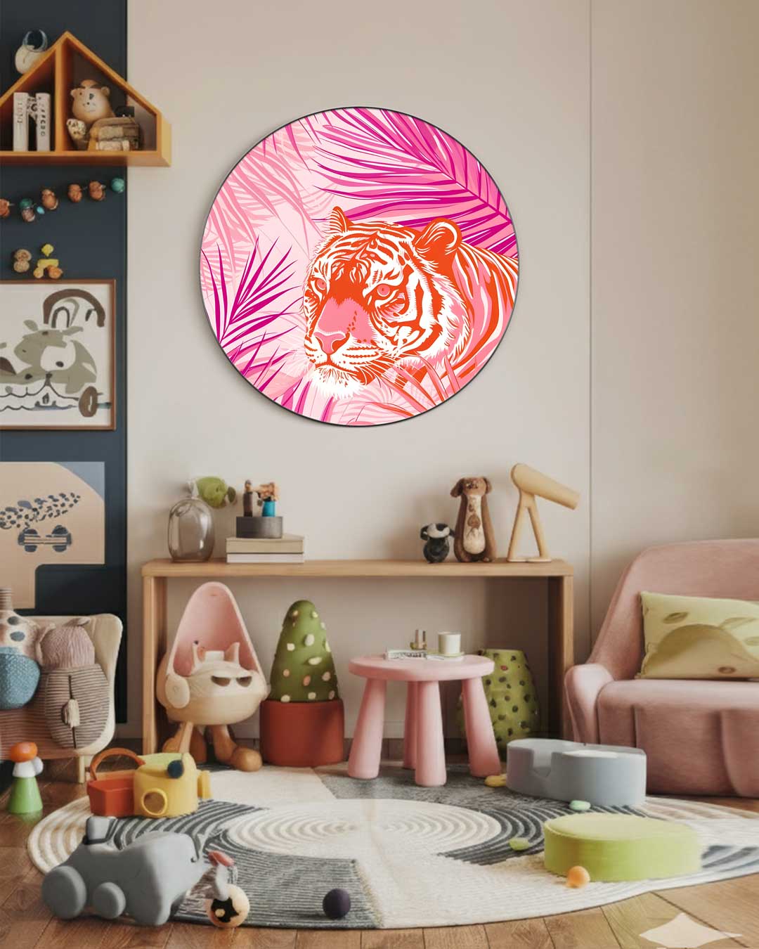 Tropische Tijger Muurcirkel-WallArtistic