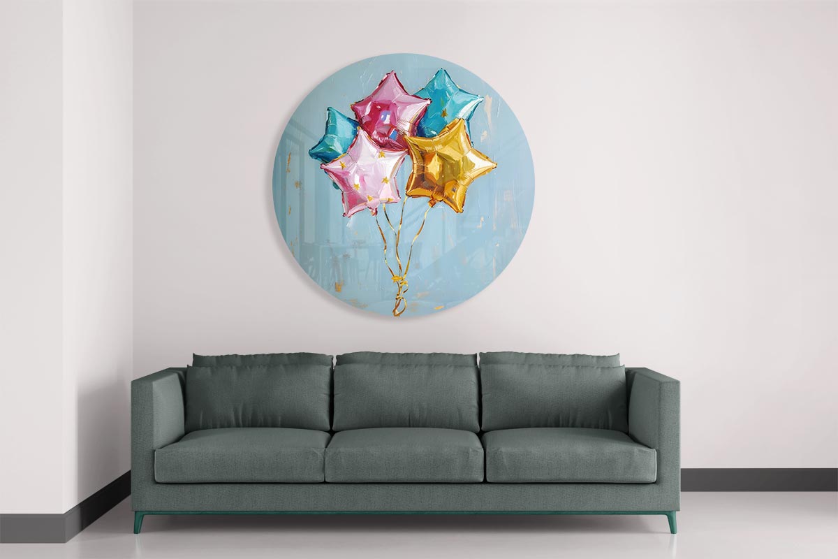 Sterrenballon Muurcirkel-WallArtistic