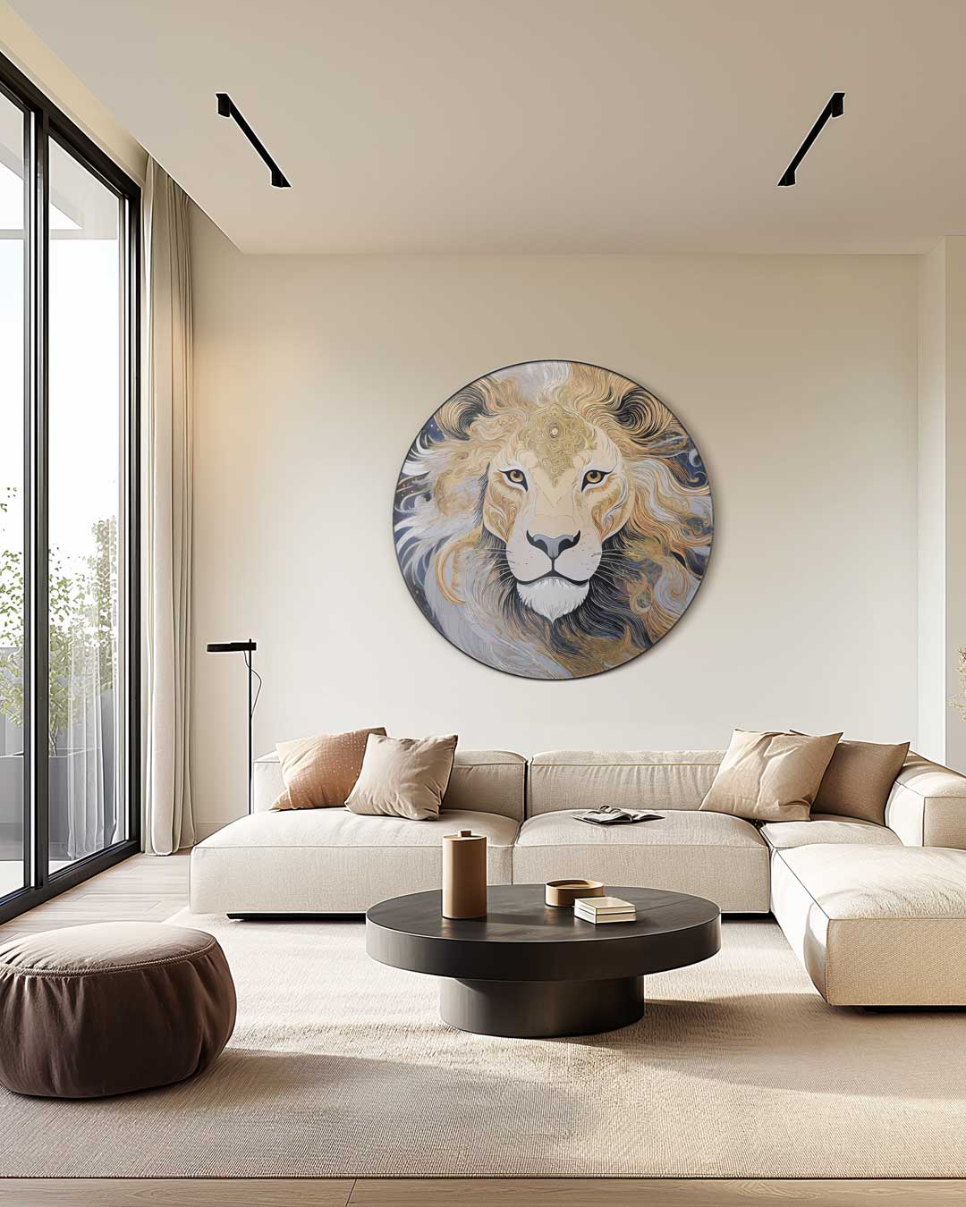 Betoverende Leeuw Muurcirkel-WallArtistic