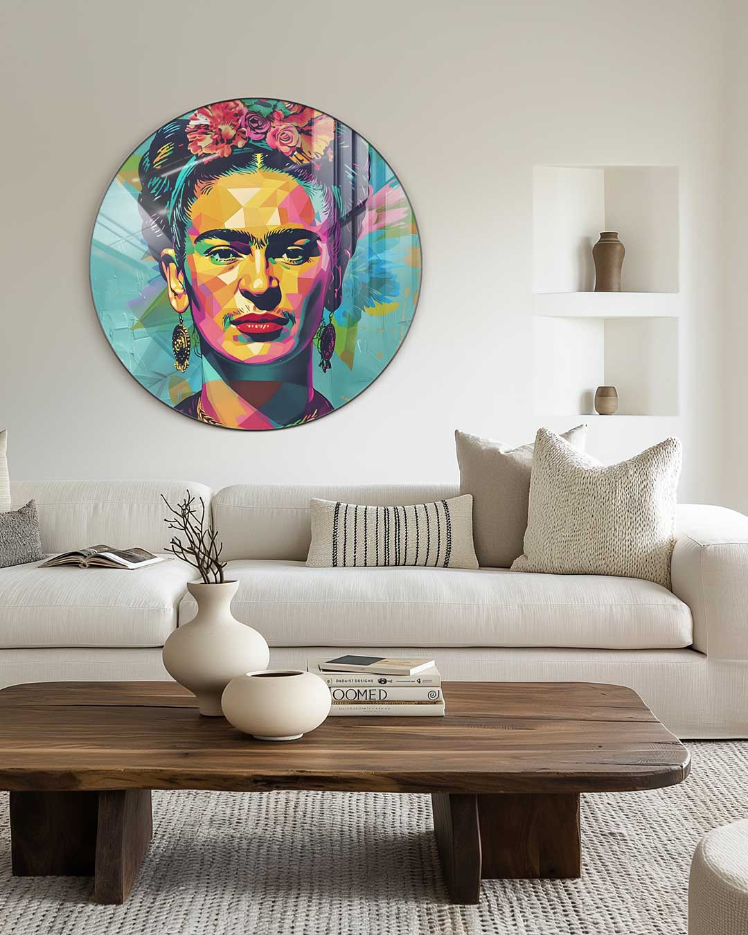 Kleurrijke Frida Muurcirkel-WallArtistic