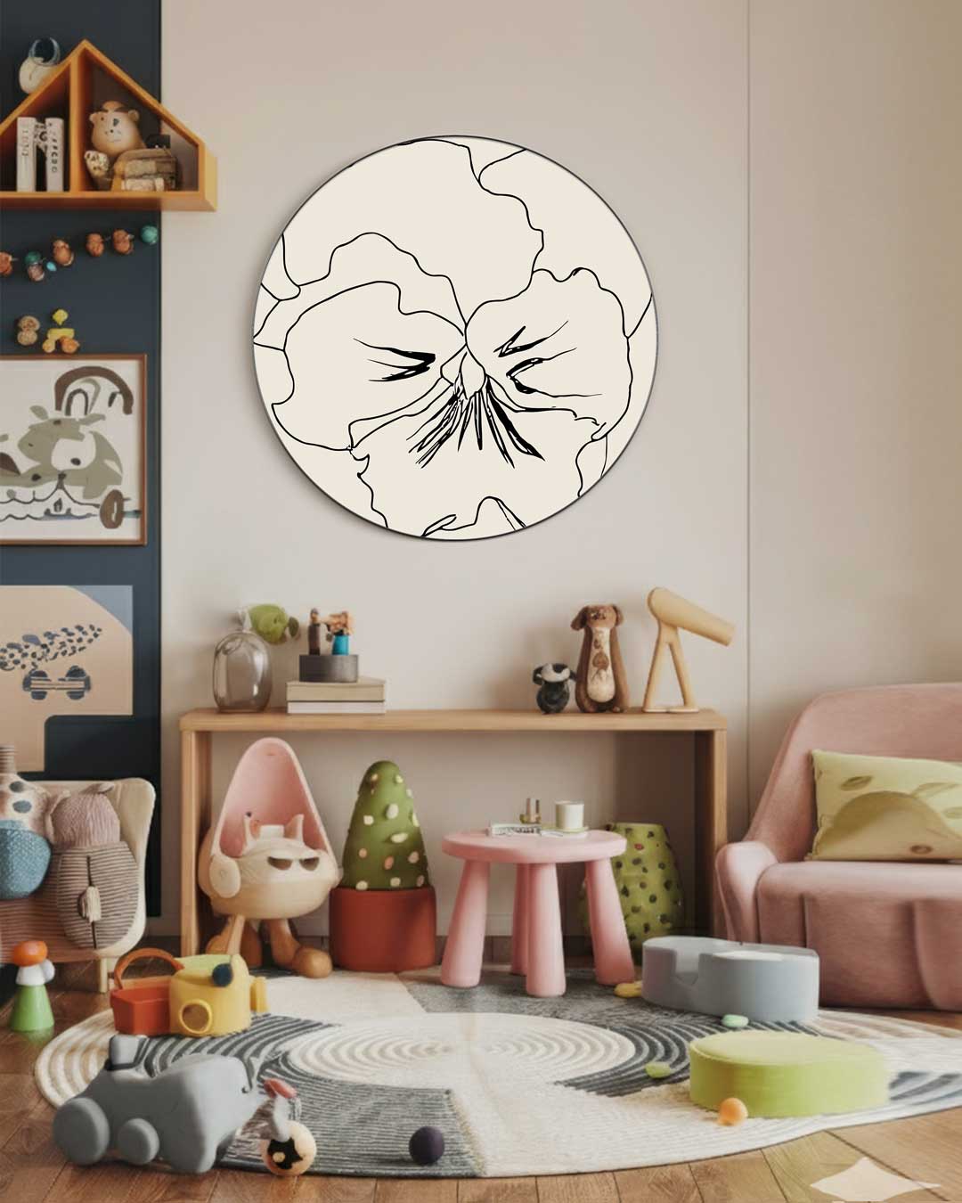 Elegante Bloembeschildering Wanddecoratie Muurcirkel-WallArtistic