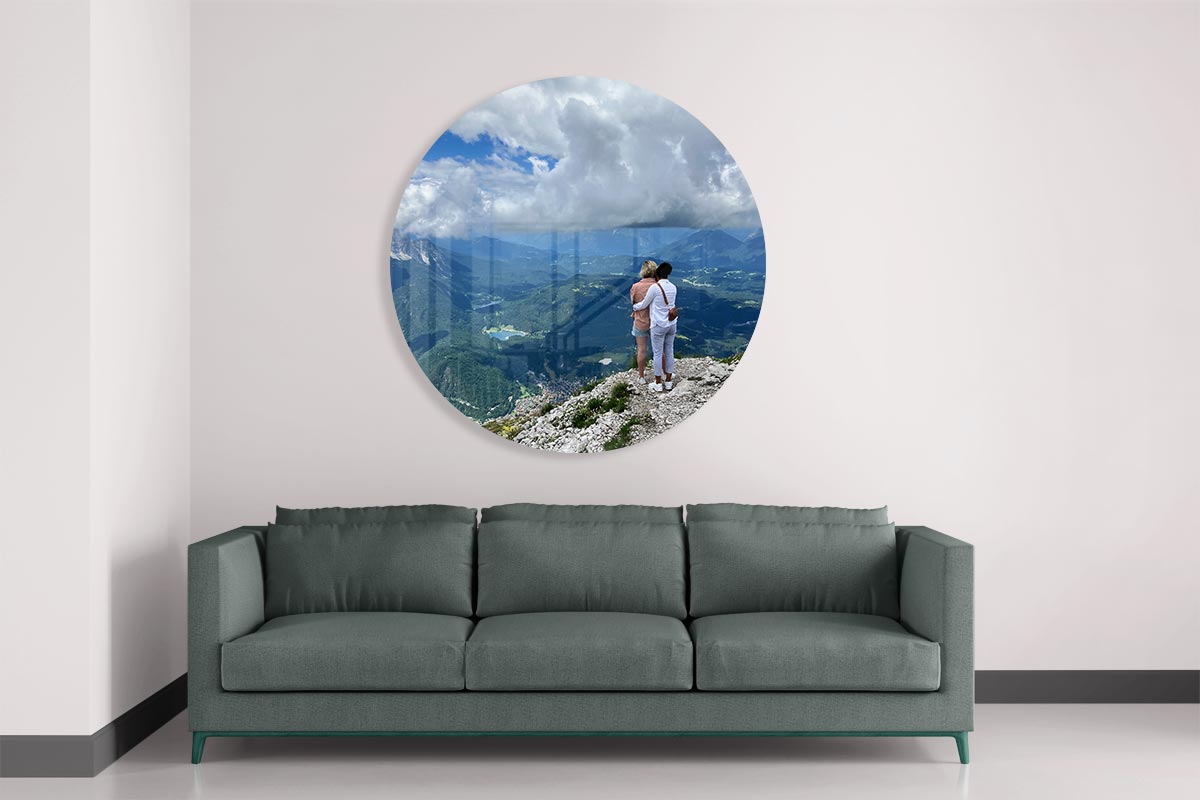 Berglandschap Muurcirkel-WallArtistic
