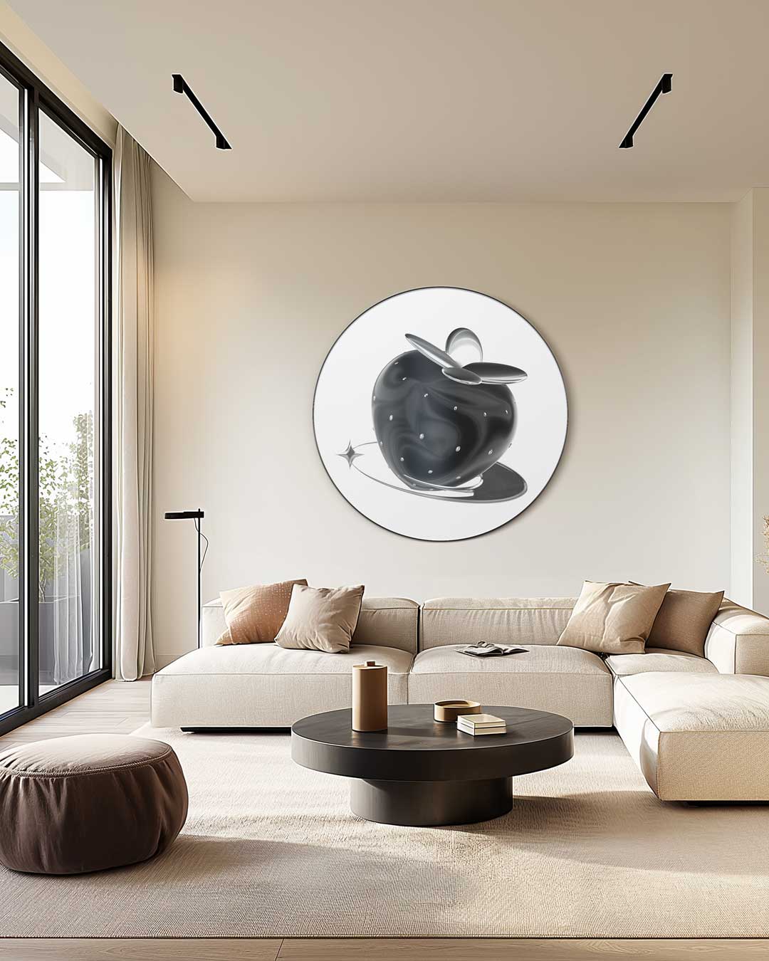 Stijlvolle Zwarte Kunst Muurcirkel-WallArtistic