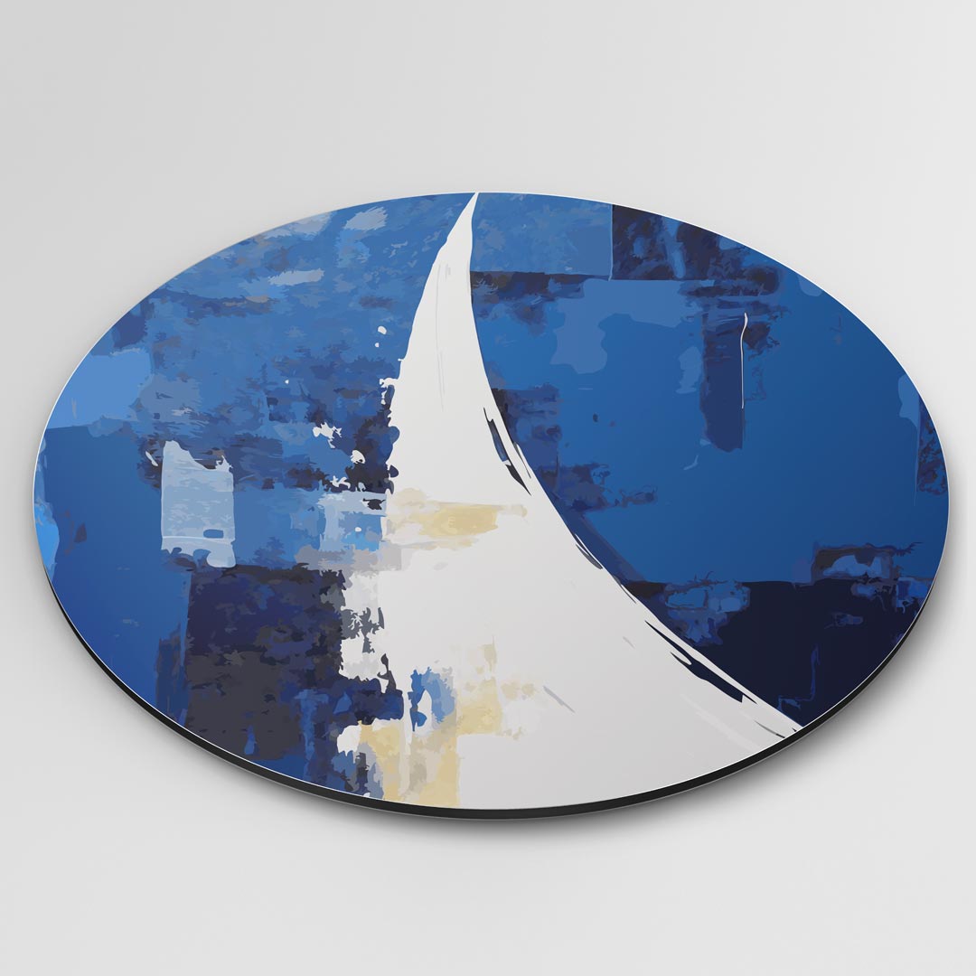 Abstracte Blauwe Muurcirkel-WallArtistic