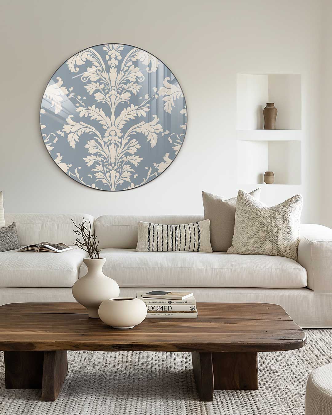 Elegant Damast Muurcirkel-WallArtistic