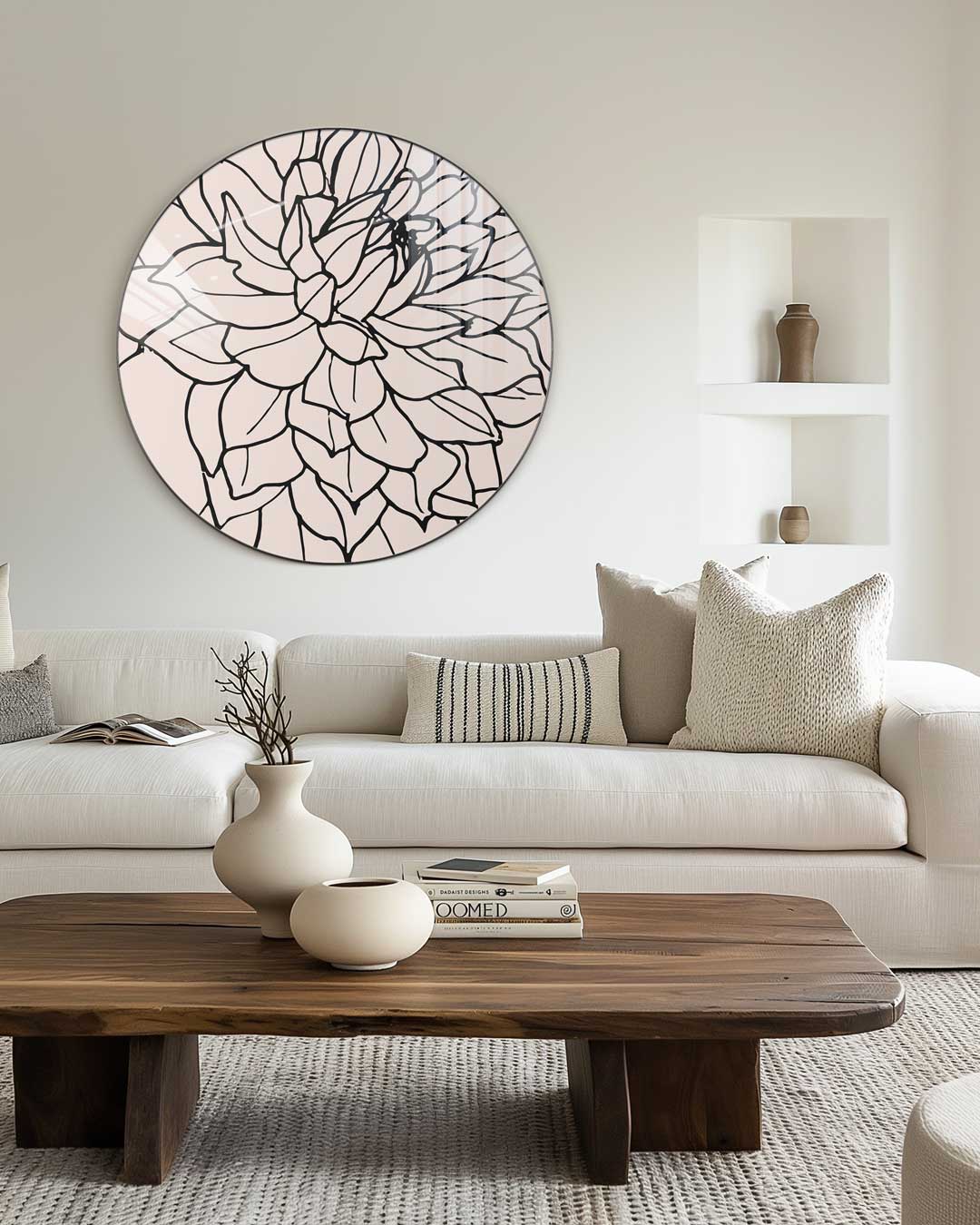 Elegant Bloemenpatroon Muurcirkel-WallArtistic