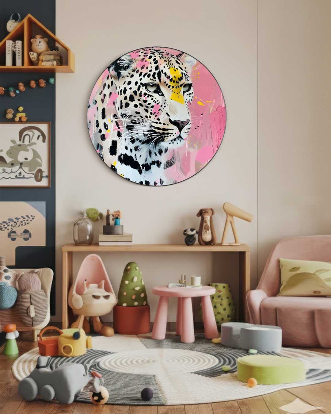 Stoere Panter Muurcirkel-WallArtistic