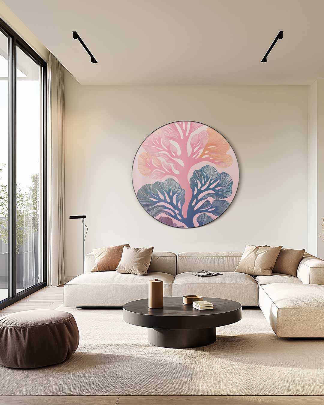 Kleurrijke Botanische Muurcirkel-WallArtistic