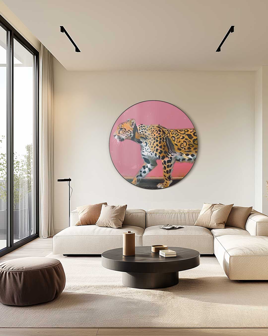 Elegante Luipaard Muurcirkel-WallArtistic