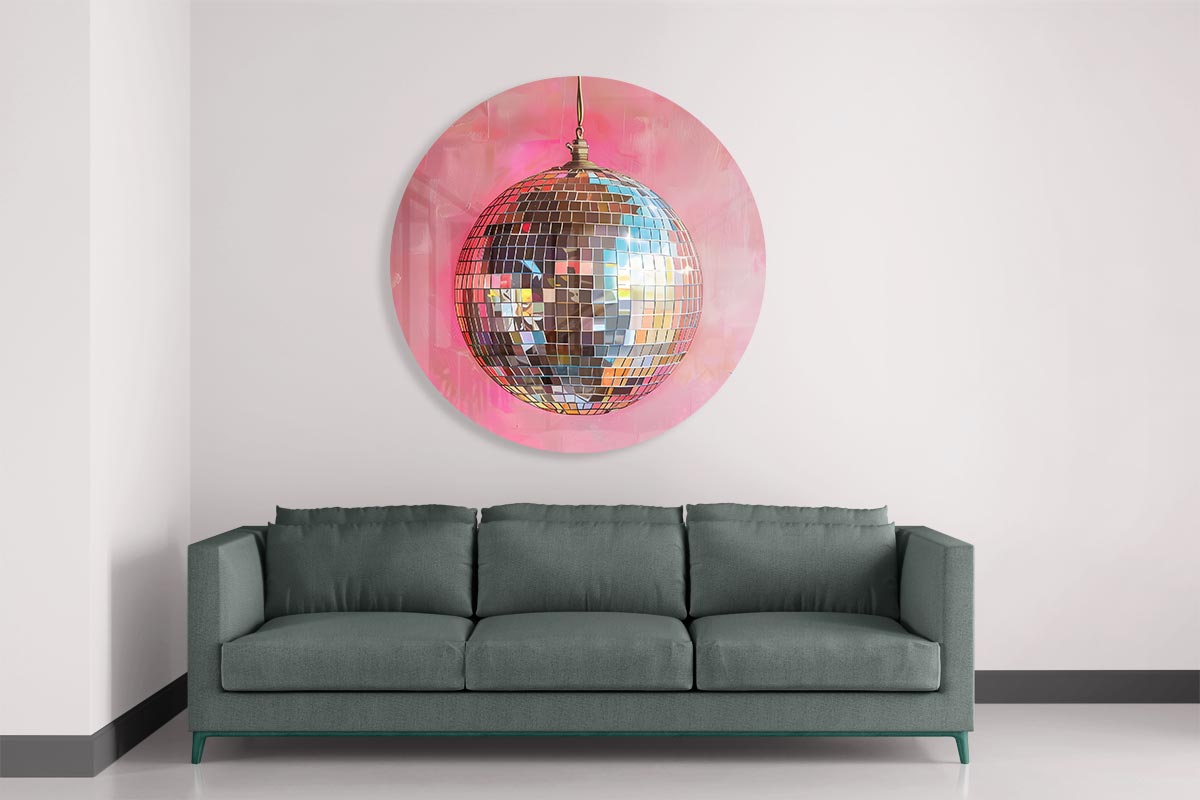 Sprankelende Disco Muurcirkel-WallArtistic