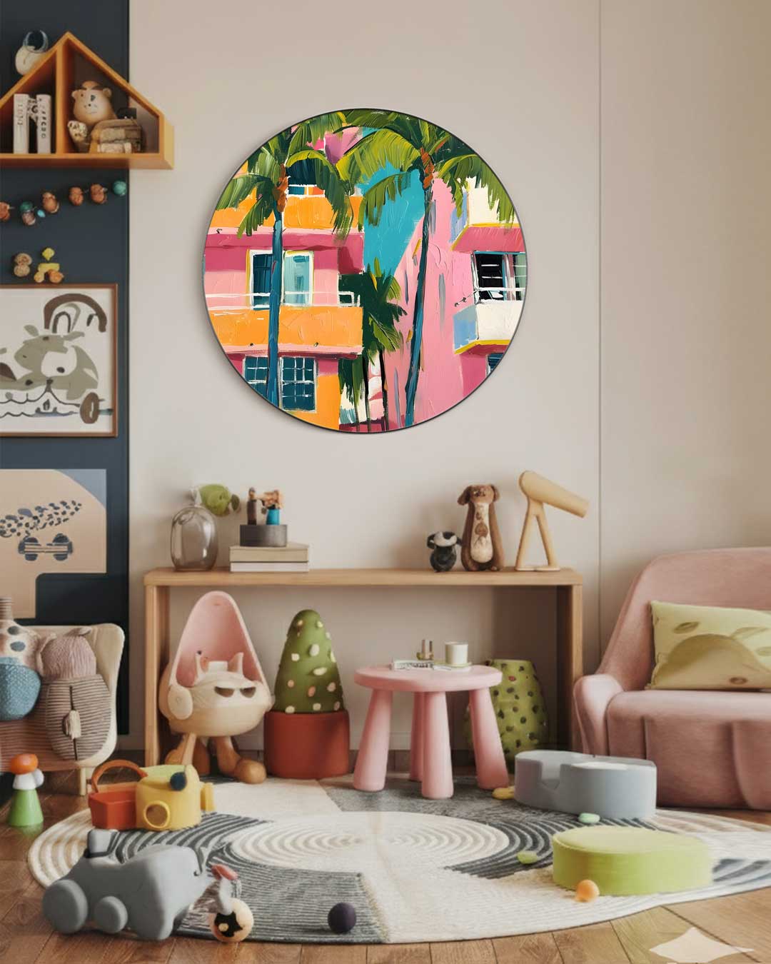 Tropische Miami Muurcirkel-WallArtistic