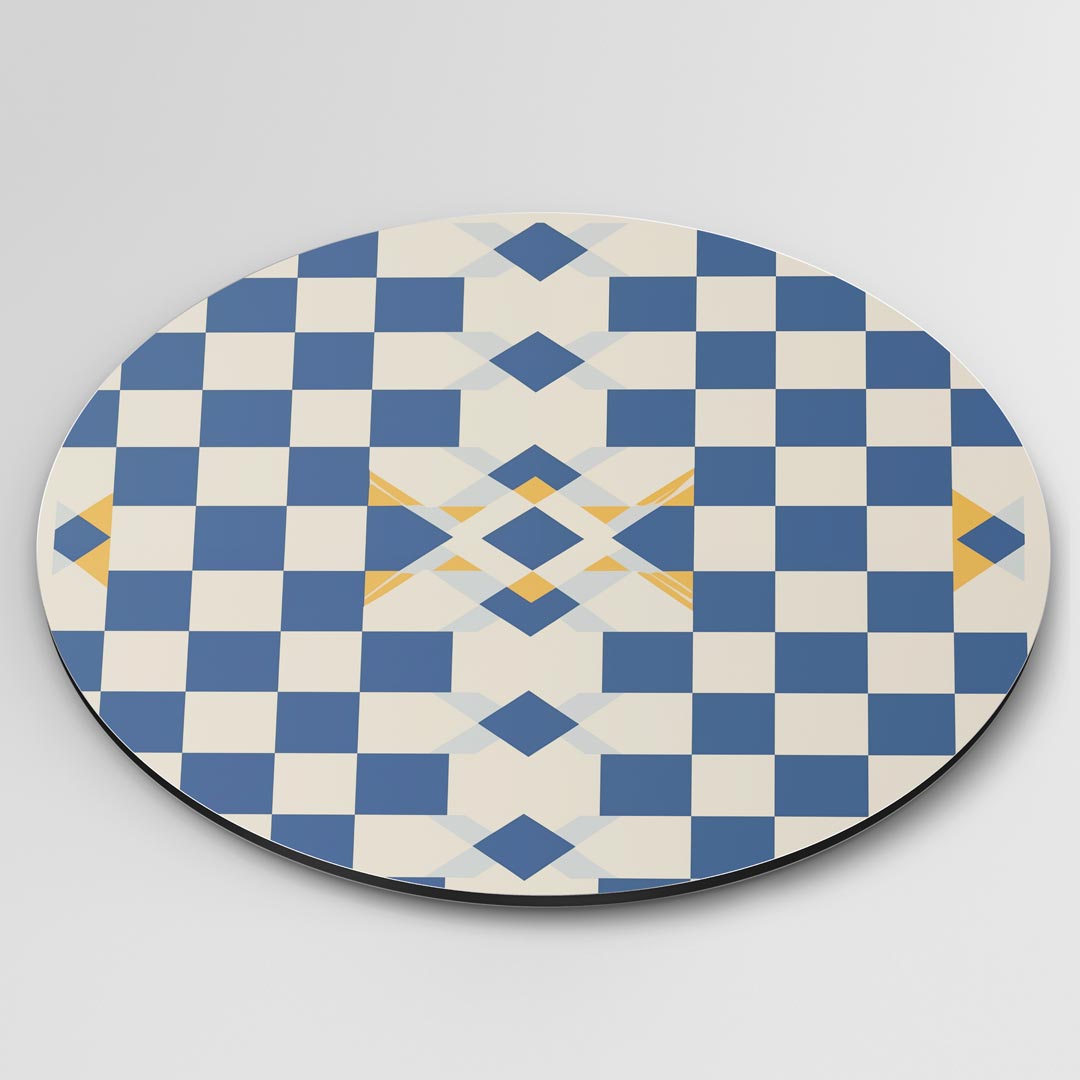 Checkerboard Chic Muurcirkel-WallArtistic