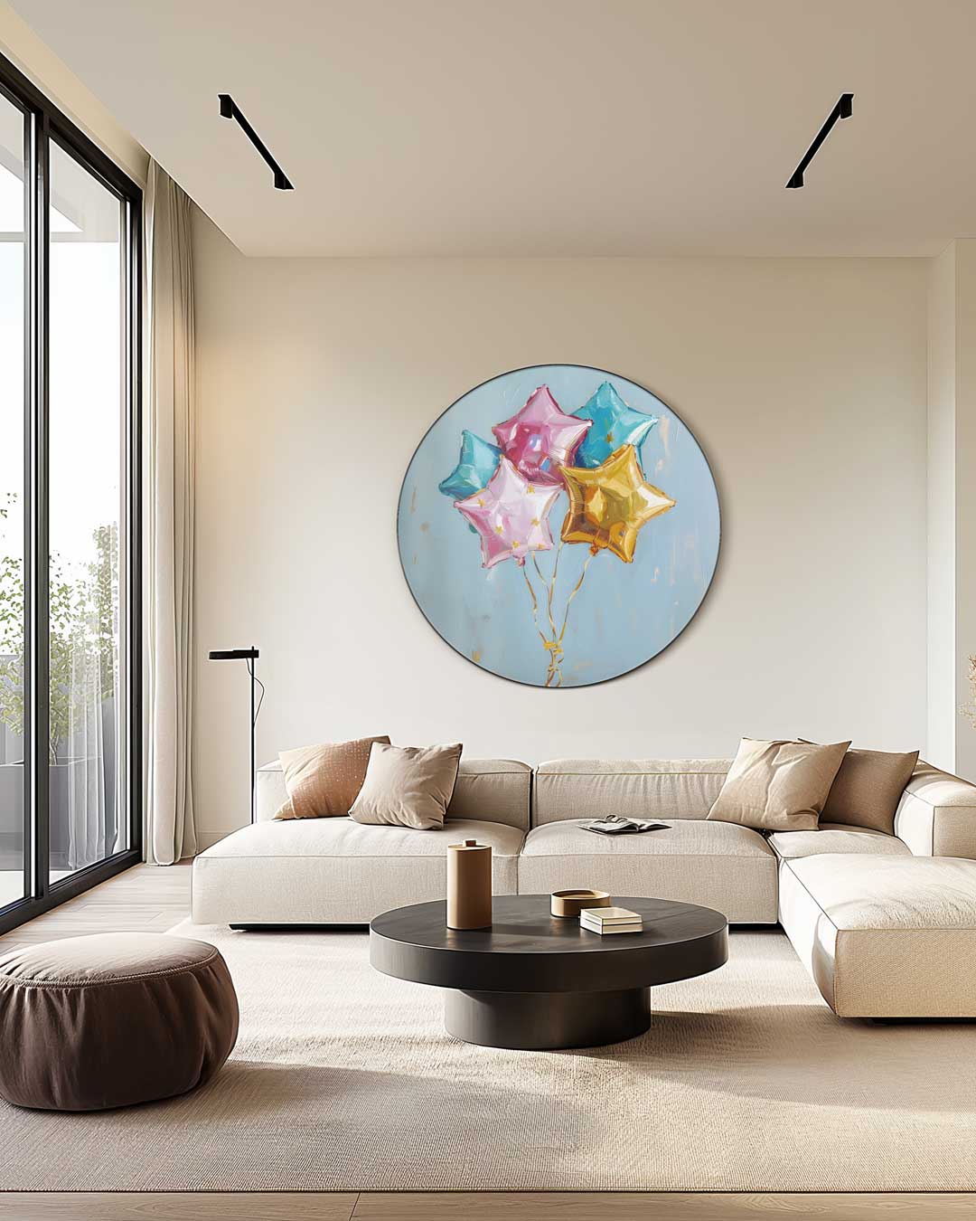Sterrenballon Muurcirkel-WallArtistic