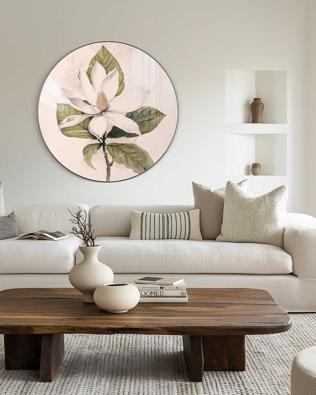 Botanische Bloemenpracht Muurcirkel-WallArtistic