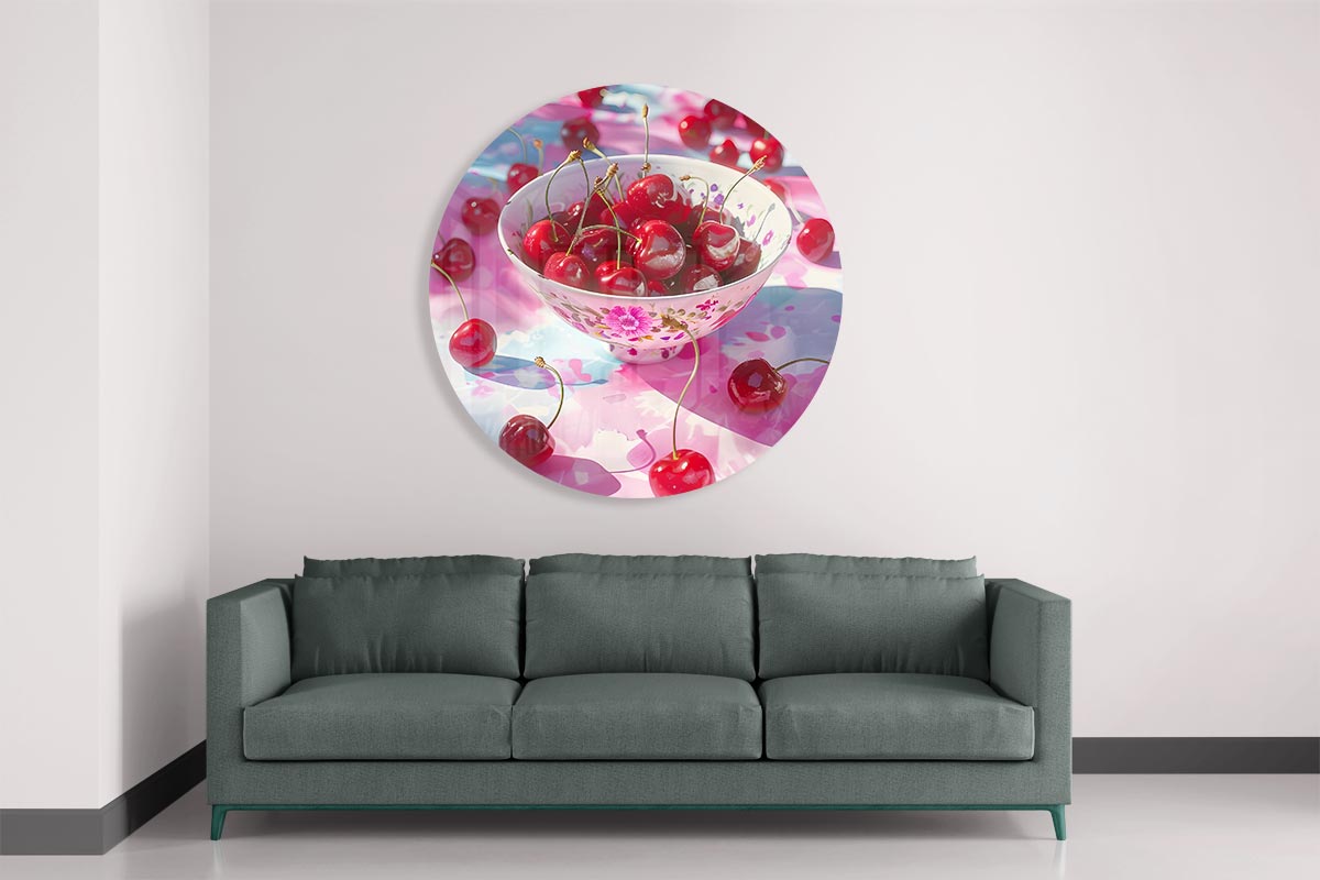 Zomerse Kersen Muurcirkel-WallArtistic