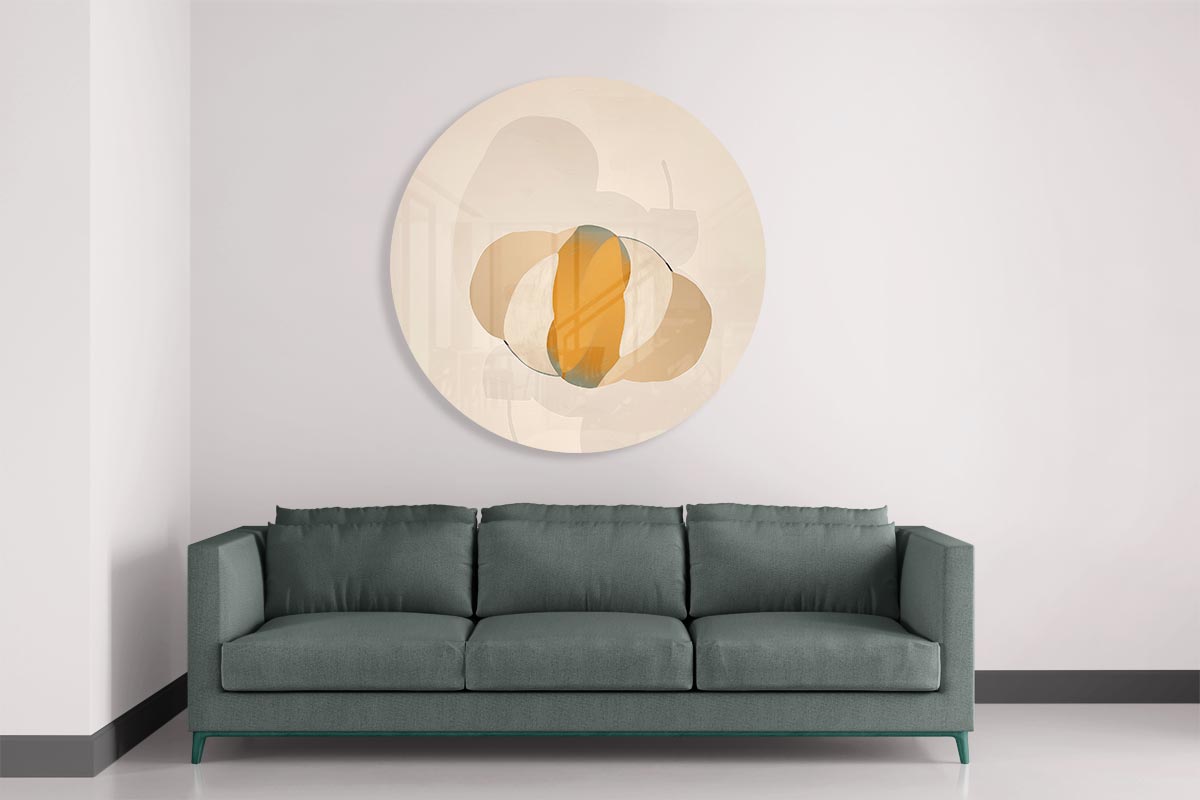 Stijlvolle Beige Muurcirkel-WallArtistic