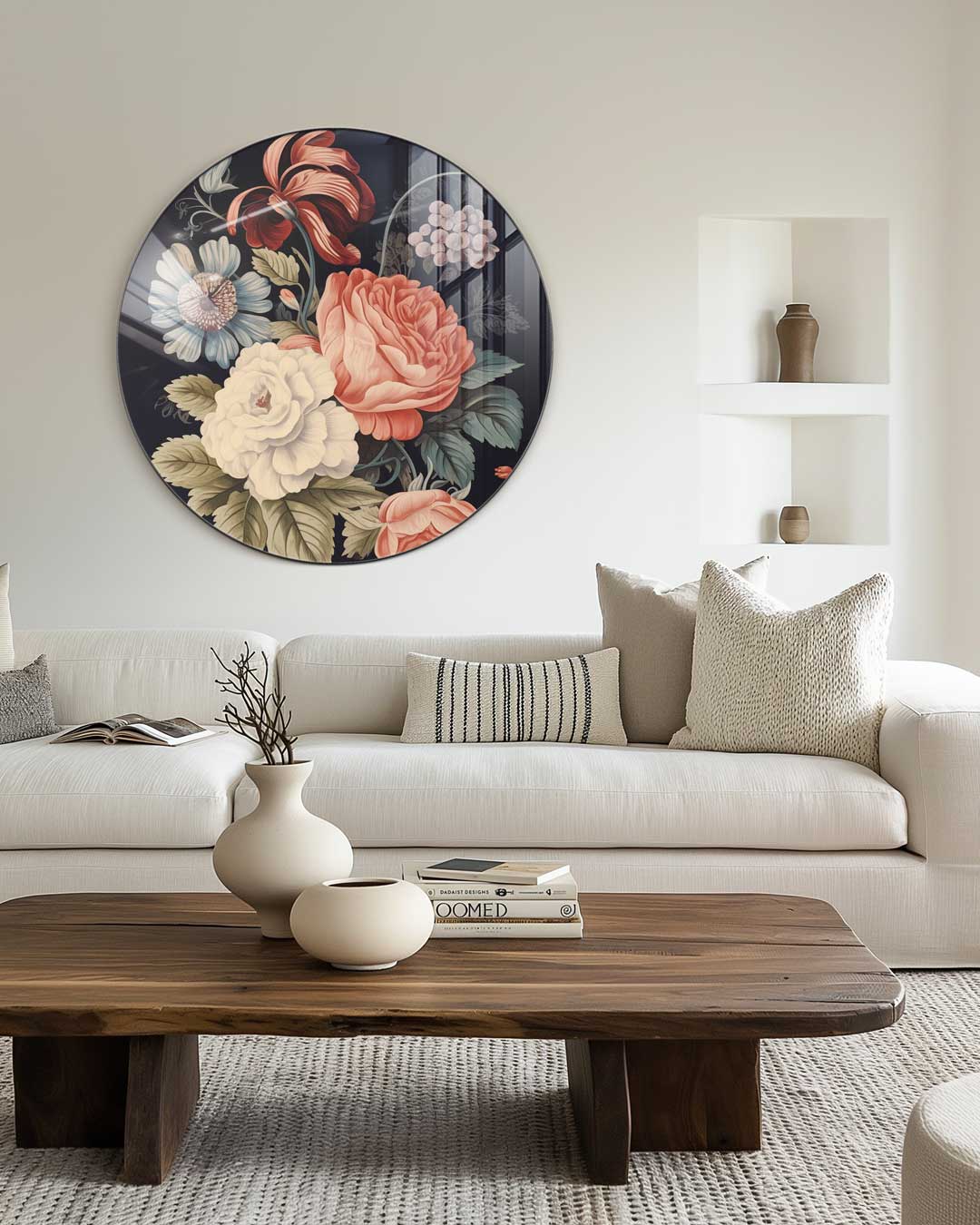 Bloemrijke Muurcirkel-WallArtistic