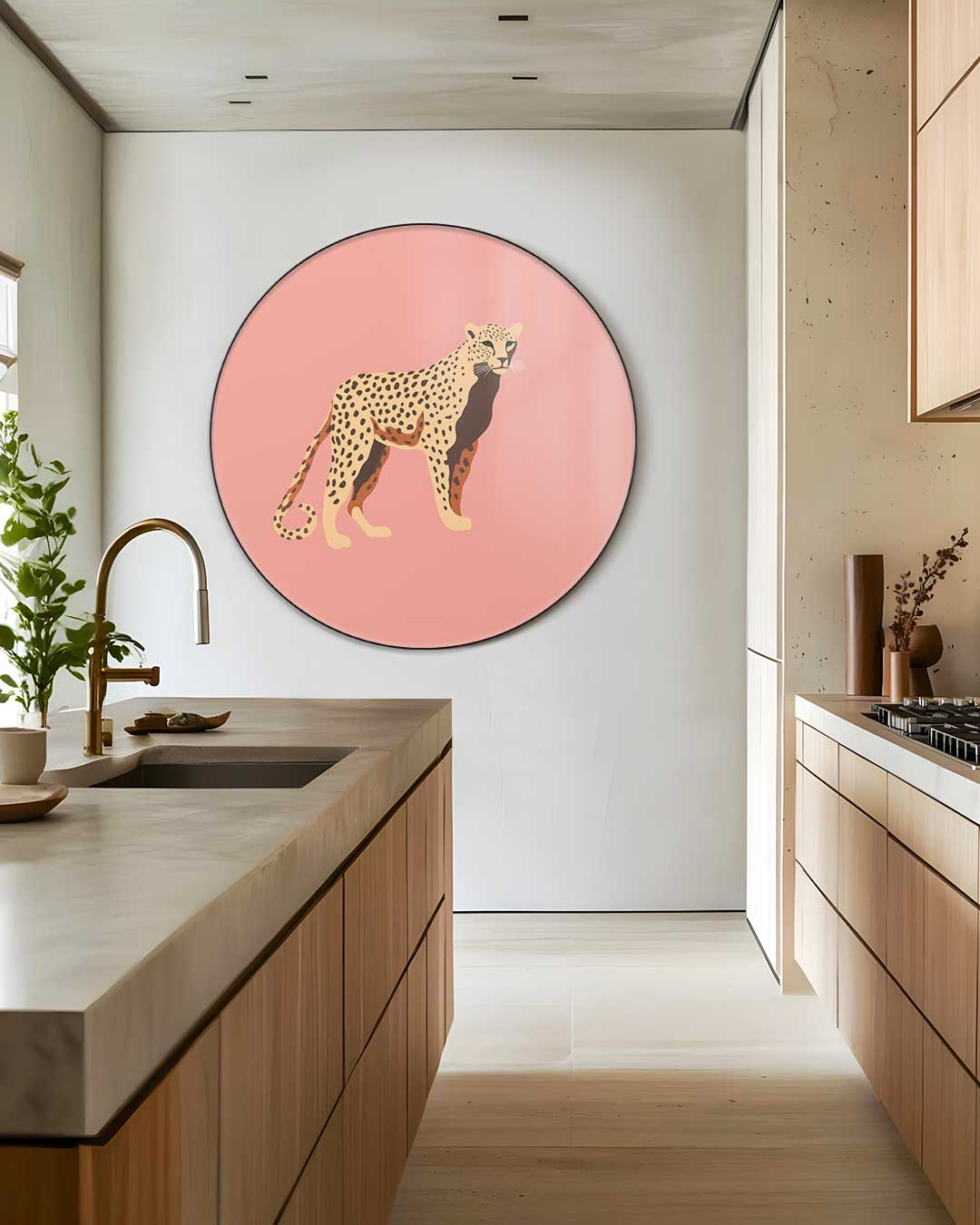 Stijlvolle Luipaard Muurcirkel-WallArtistic