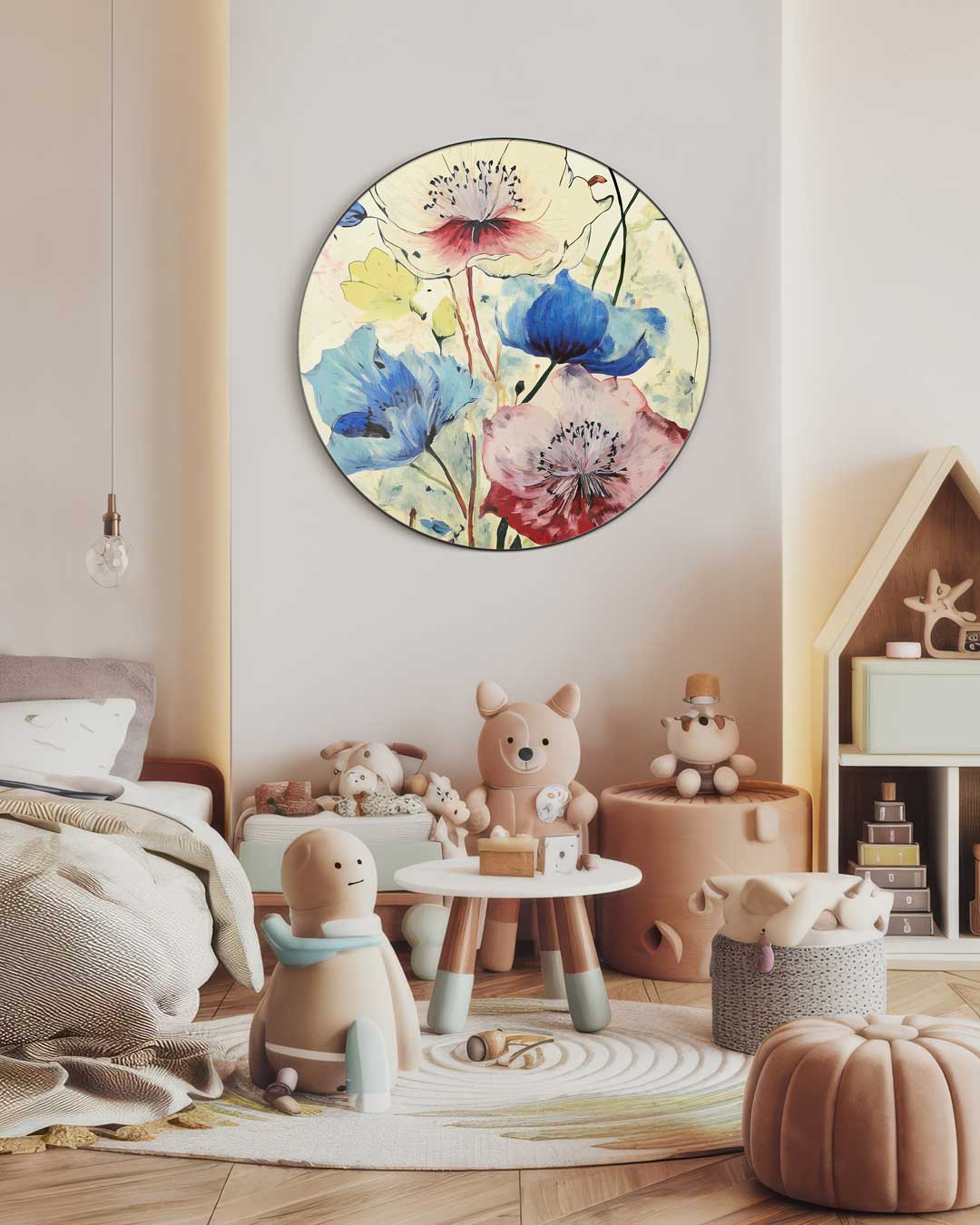 Bloemrijke Artistieke Muurcirkel-WallArtistic