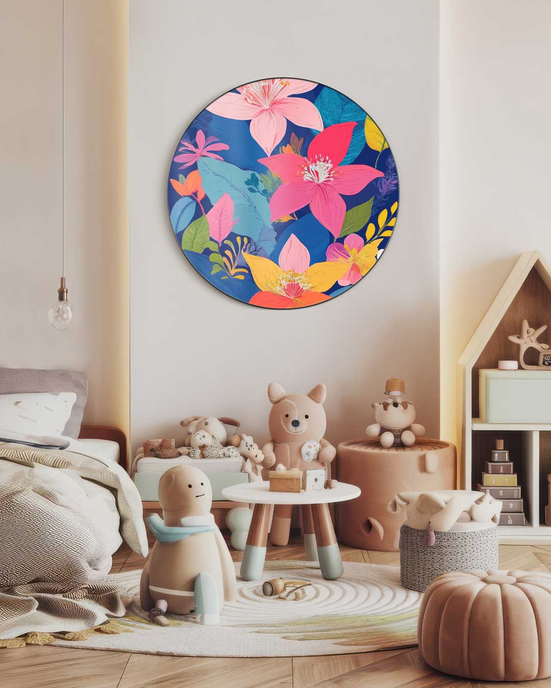 Bloemrijke Muurcirkel-WallArtistic