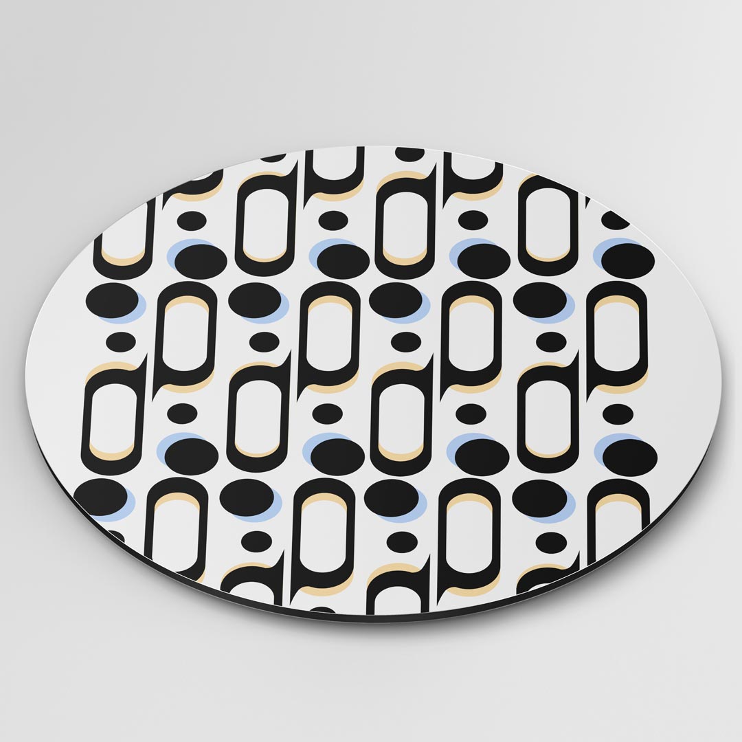 Retro Patroon Muurcirkel-WallArtistic
