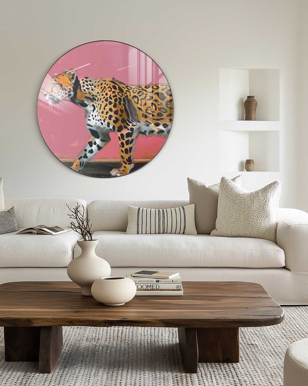 Elegante Luipaard Muurcirkel-WallArtistic