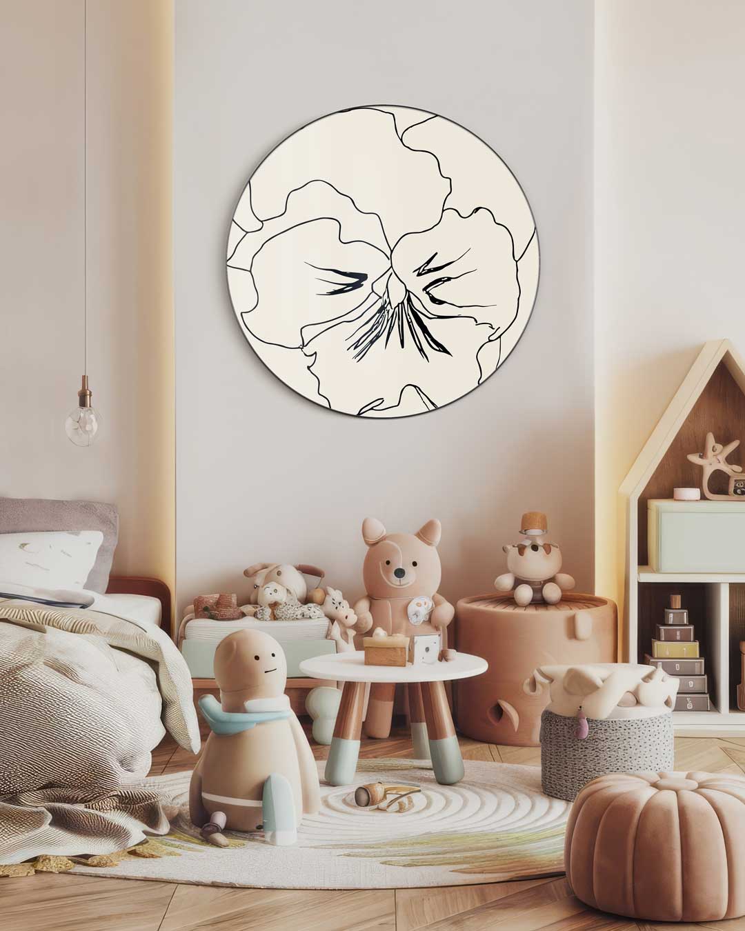 Elegante Bloembeschildering Wanddecoratie Muurcirkel-WallArtistic
