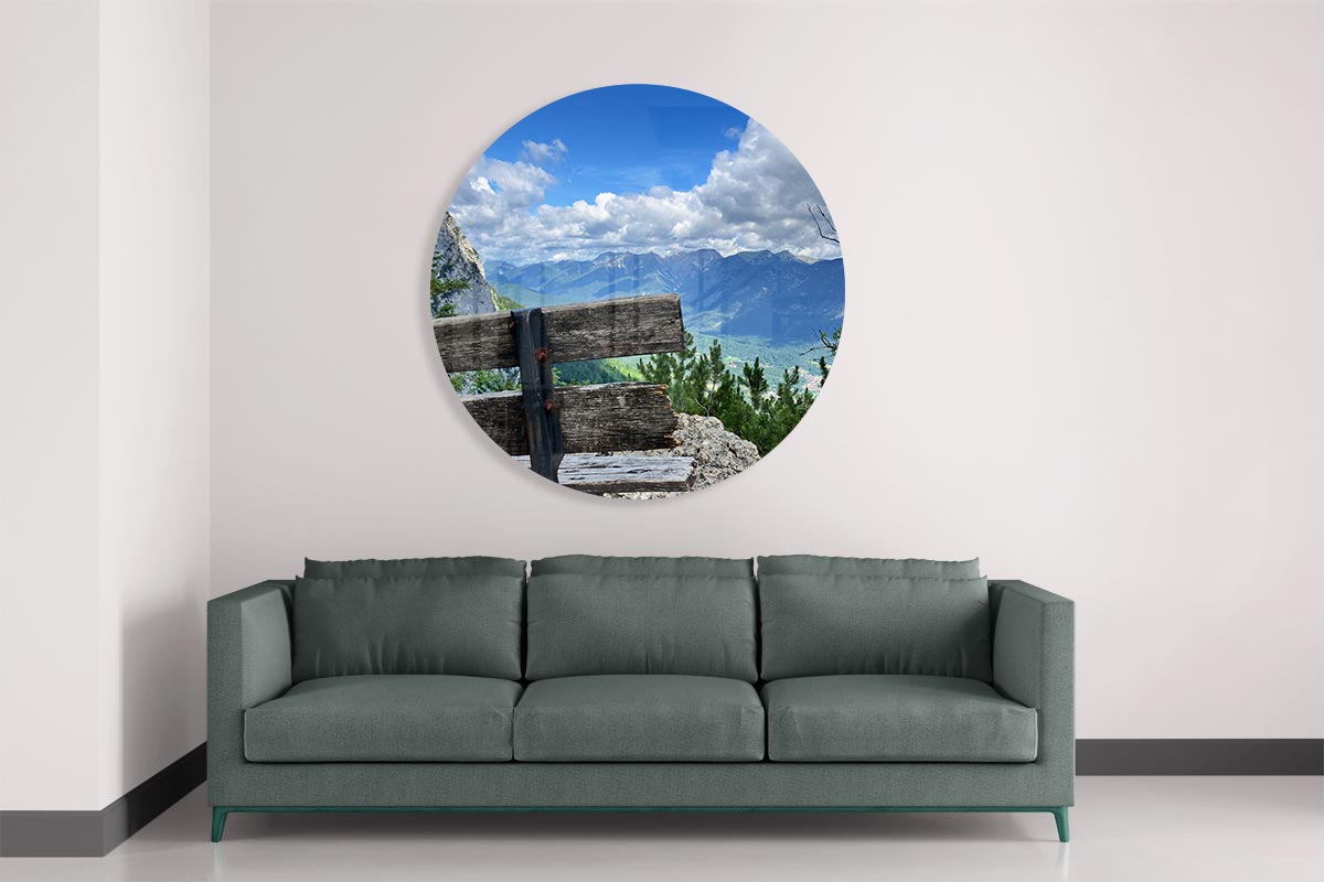 Berglandschap Muurcirkel-WallArtistic
