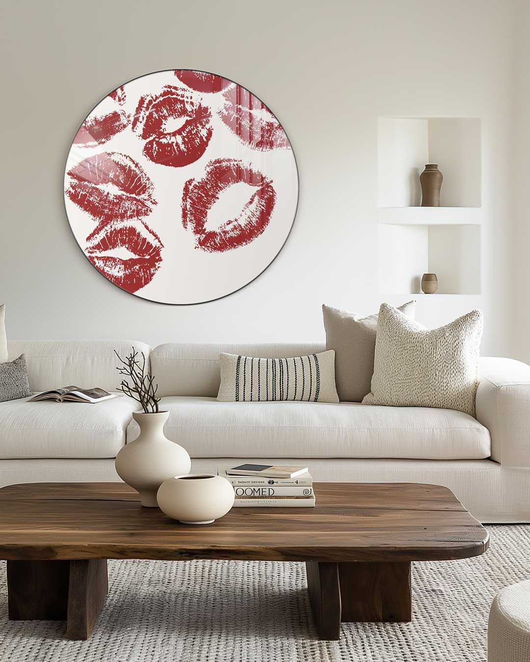 Lippenstift Kusjes Muurcirkel-WallArtistic